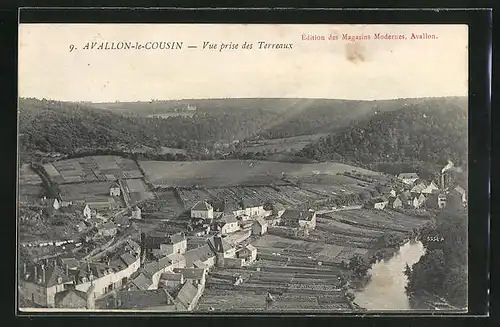 AK Avallon-le-Cousin, Vue prise des Terreaux