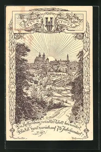 Künstler-AK Hans Prentzel: Rothenburg o. Tbr., 750 Jahr-Feuer, Ganzsache PP52 C6
