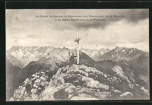 AK La Croix du Gargas et Panorama des Montagnes..., Gipfelkreuz