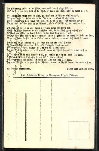 Lied-AK Anton Günther Nr. 9: De Ufenbank, Text und Noten