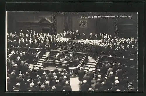 AK Vereidigung des Reichspräsidenten Paul von Hindenburg