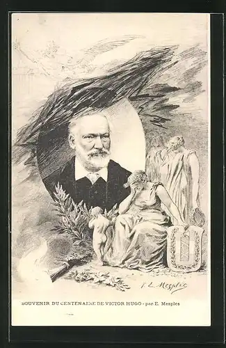 AK Souvenir du centenaire de Victor Hugo