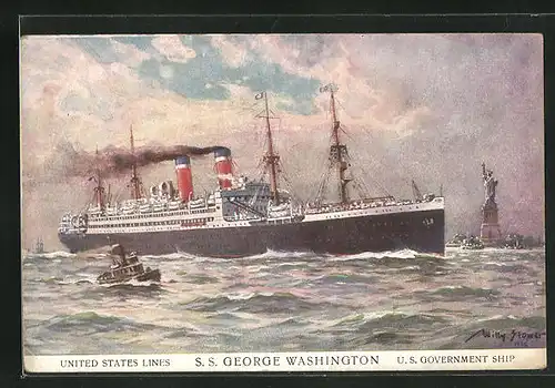 Künstler-AK Willy Stoewer: Passagierschiff S.S. George Washington, United States Lines