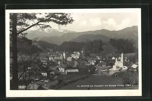 AK St. Aegyd am Neuwald, Gesamtansicht mit Hohem Göller