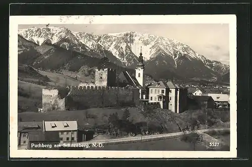 AK Puchberg am Schneeberg, Teilansicht mit Burg und Kirche