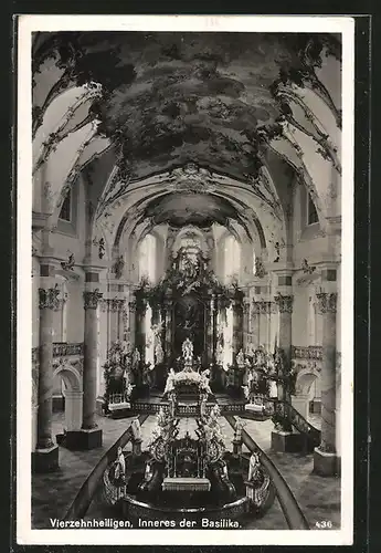 AK Staffelstein, Vierzehnheiligen, Inneres der Basilika