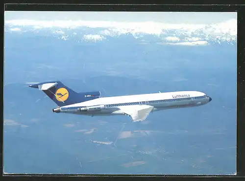 AK Lufthansa B 727 Europa Jet über Gebirge