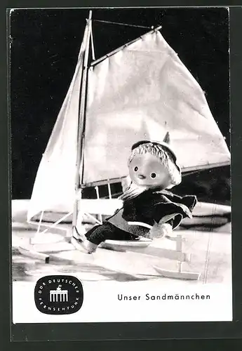 AK Sandmann mit Segelboot