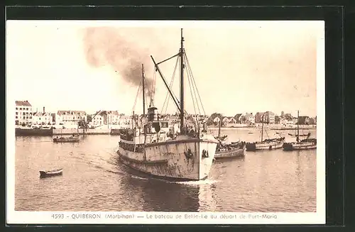 AK Quiberon, le bateau de Belle-Ille au départ de Port-Maria