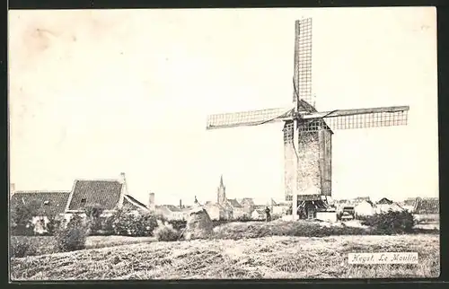 AK Heyst, le Moulin, Windmühle im Ortsbild