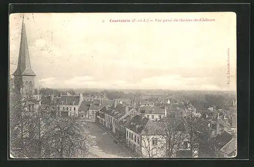 AK Courtalain, Vue prise du theatre du Chateau