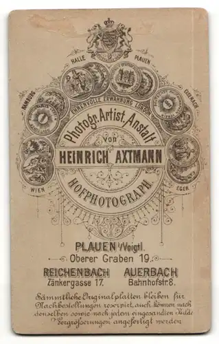 Fotografie H. Axtmann, Plauen, Reichenbach & Auerbach i/V, Portrait junges bürgerliches Paar