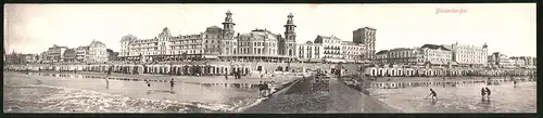 Klapp-AK Blankenberghe, Blick auf Strand und Hotels