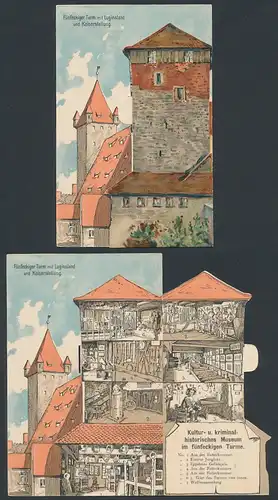 Mechanische-AK Nürnberg, Fünfeckiger Turm mit Luginsland und Kaiserstallung, Innenansicht vom Museum