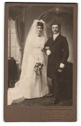 Fotografie F. Sartorti, Lüneburg, Portrait Braut und Bräutigam, Hochzeit