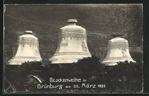 Foto-AK Grünburg, Glockenweihe 1923