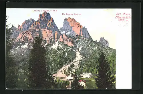 AK Tre Croci, Ansicht mit Monte Cristallo und Piz Popena