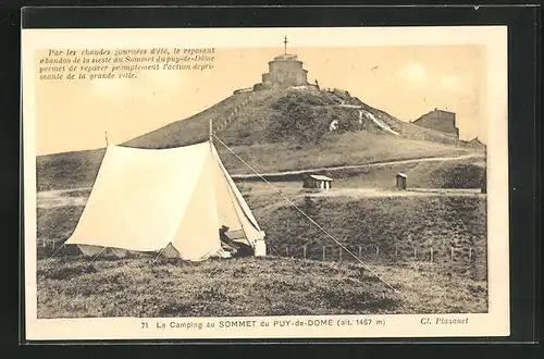 AK Puy-de-Dome, Le Camping au Sommet