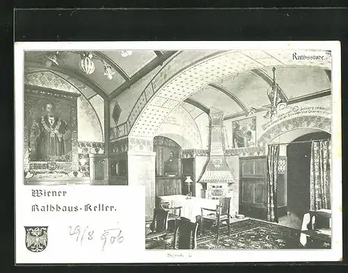 AK Wien, Gasthaus Wiener Rathauskeller, Rathsstube