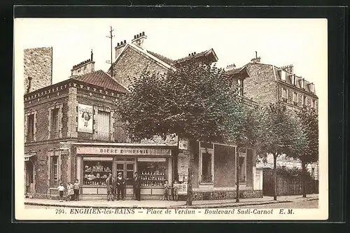 AK Enghien-les-Bains, Place de Verdun, Boulevard Sadi-Carnot