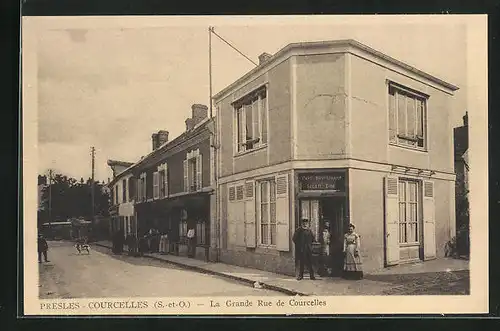 AK Presles-Courcelles, La Grande Rue de Courcelles