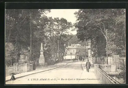 AK L` Isle Adam, Rue de Conti et Monument Commémoratif