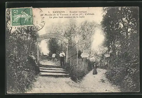 AK Sannois, Escalier rustique du Moulin de la Terrasse