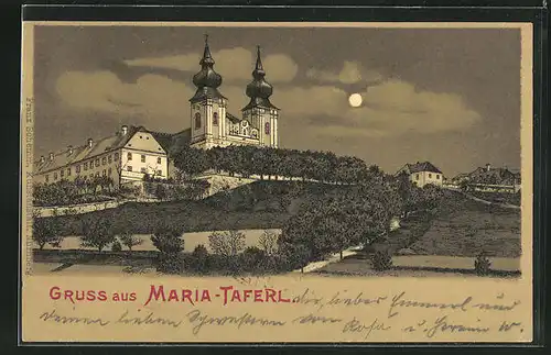 Mondschein-Lithographie Maria-Taferl, Teilansicht