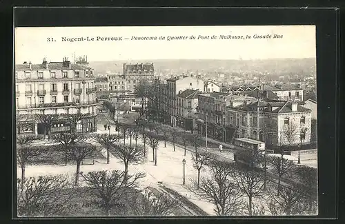 AK Nogent-Le Perreux, Panorama du Quartier du Pont de Mulhouse la Grande Rue