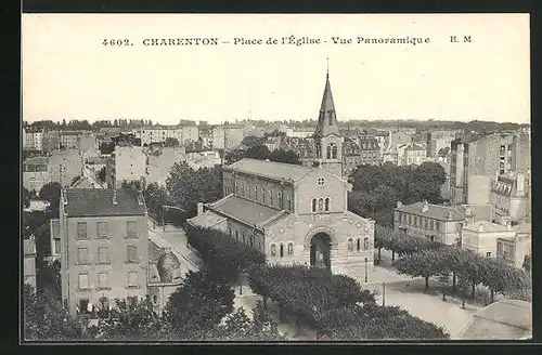 AK Charenton, Place de l` Église, Vue Panoramique