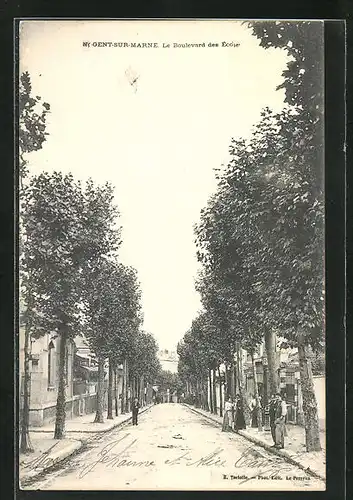 AK Nogent-sur-Marne, Le Boulevard des Écoles