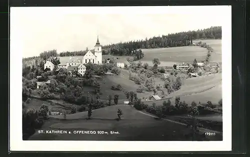 AK St. Kathrein a. Offenegg, Ortsansicht aus der Ferne