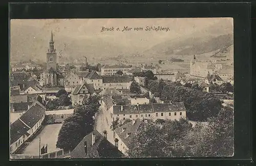 AK Bruck a.d. Mur, Ortsansicht vom Schlossberg aus