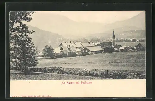 AK Alt-Aussee, Ortsansicht mit Dachstein