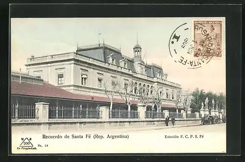 AK Santa Fe, Estacion F. C. P. S. Fe, Bahnhof