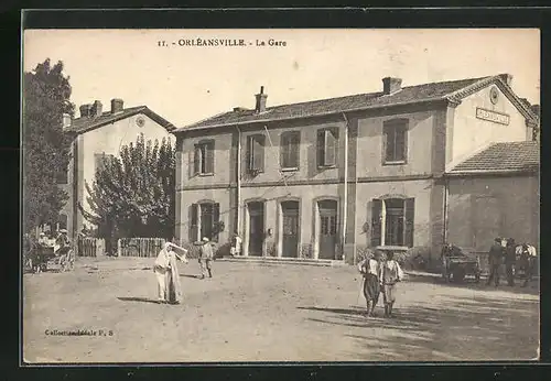 AK Orléansville, La Gare, Bahnhof