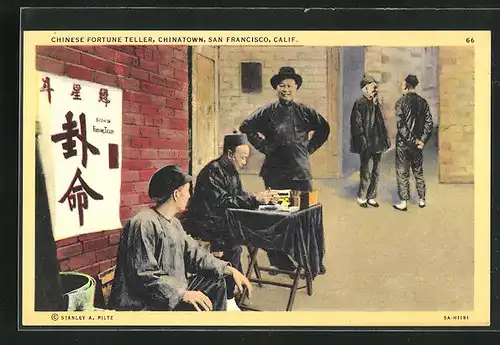 AK San Francisco, CA., Chinese Fortune Teller in Chinatown, chinesische Hellseher