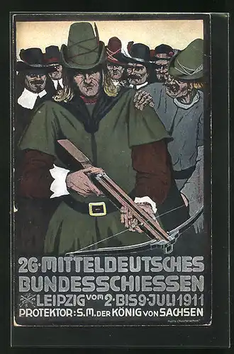 AK Leipzig, 26. Mitteldeutsches Bundesschiessen, Jäger mit Armbrust