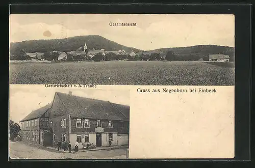 AK Negenborn, Gasthaus von A. Traube, Ortsansicht