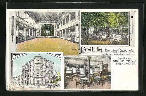 AK Leipzig-Reudnitz, Gasthaus Drei Lilien von Bruno Röske