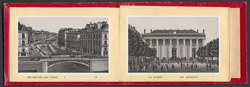 Leporello-Album Nantes, mit 15 Lithographie-Ansichten, La Place Royale, Le Grand Theatre, Palais de Justice