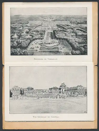 Leporello-Album Versailles, mit 14 Ansichten, Chateau, Galerie des Glaces, La Colonnade, La Maison du Seigneur