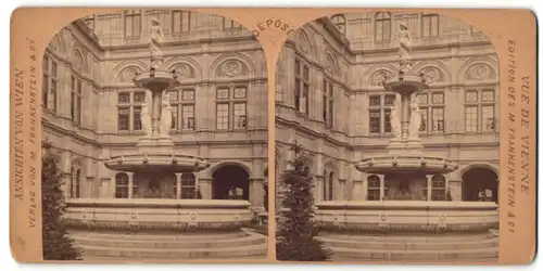 Stereo-Fotografie M. Frankenstein & Co., Wien, Ansicht Wien, Brunnen vor der Oper