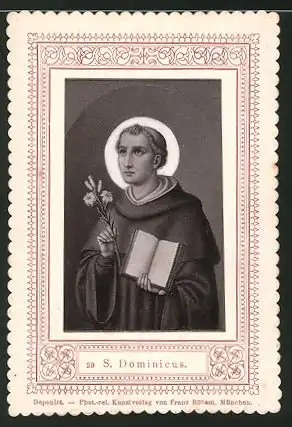 Heiligenbild S. Dominicus, Mönch mit Bibel