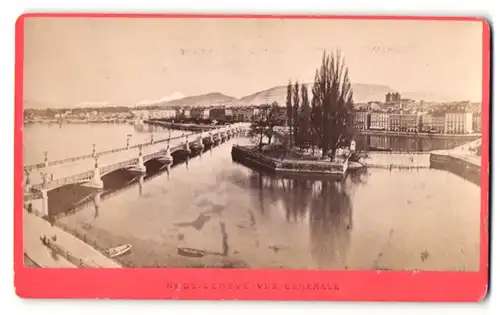Fotografie F. Charnaux, Genève, Ansicht Genève / Genf, Partie mit Brücke