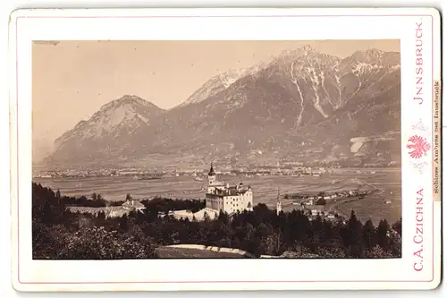 Fotografie C. A. Czichna, Innsbruck, Ansicht Schloss Ambras, Panorama