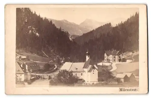 Fotografie F. Ramesmeier, Neuberg, Ansicht Mürzsteg, Blick auf Kirche