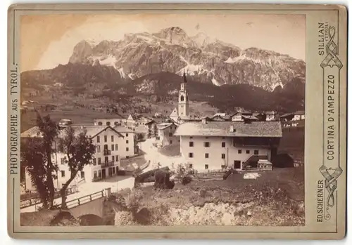 Fotografie Ed. Scherner, Sillian, Ansicht Cortina d`Ampezzo, Blick zum Ort
