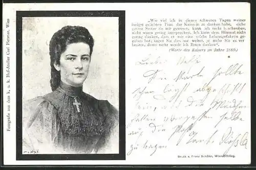 AK Portrait Kaiserin Elisabeth (Sissi) von Österreich