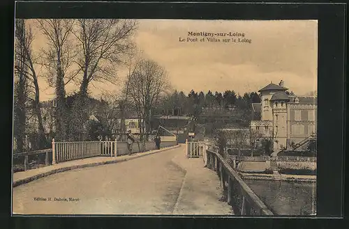 AK Montigny-sur-Loing, Le Pont et Villas sur le Loing